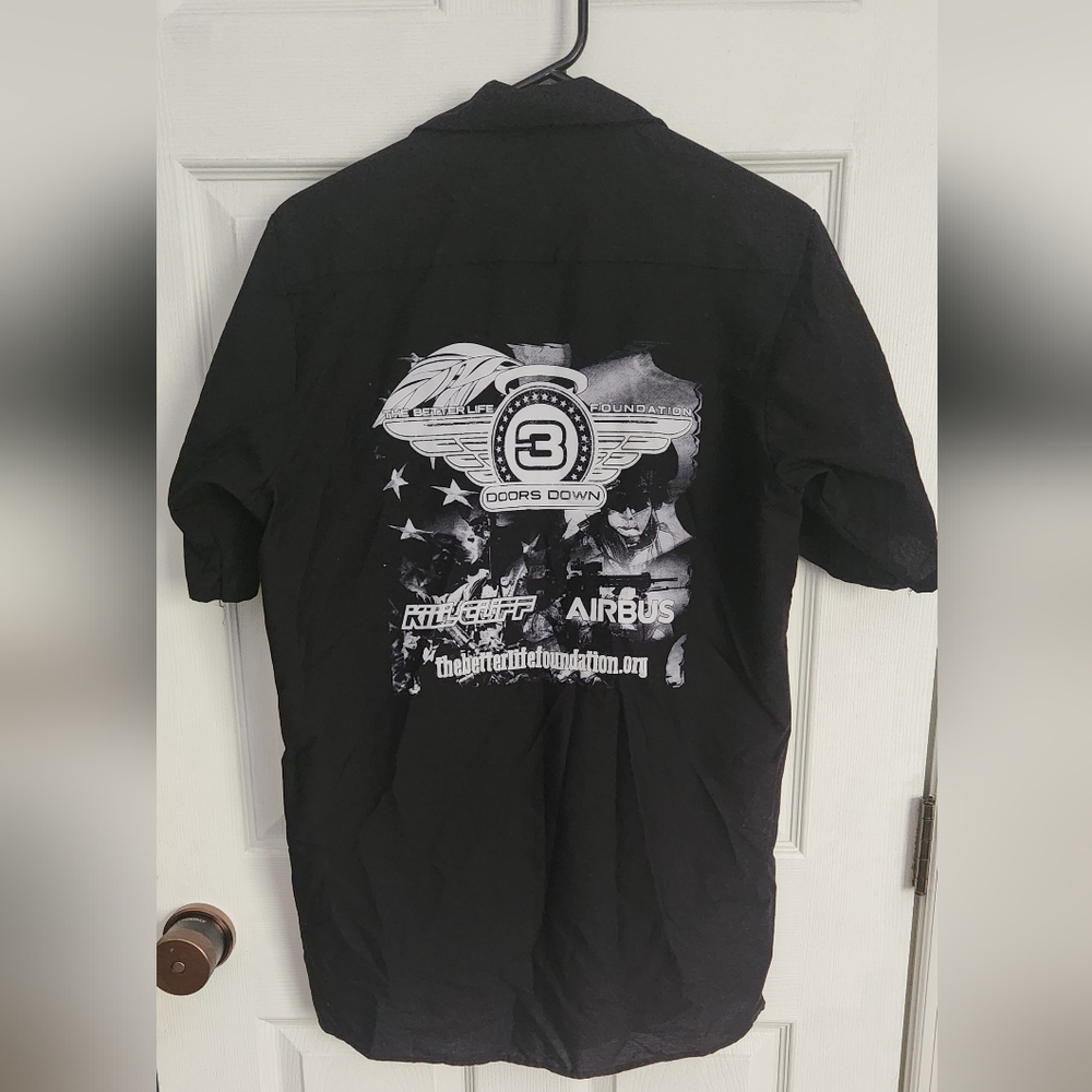 Rare 3 doors down crew button down dickies type shirt